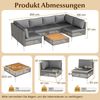 Lounge Möbel Outdoor Rattan Gartenlounge mit Tisch und Kissen frei kombinierbar Gartenmöbel Set Bild 2