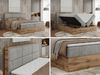 Boxspringbett mit Kopfteil und Topper, Polsterbett - ALBERO 2 - 160 x 200 cm - Hellgrau Stoff - H3 Bild 2