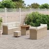 vidaXL Gartensofa-set mit Kissen 9 pcs Beige Poly-Rattan 3361436 Bild 3