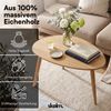 skølm Lodur Couchtisch, Massivholz Eiche, natur, geölt & lackiert, Beistelltisch 70x38x50 cm natur geölt, ovale Tischplatte mit 3 Tischbeinen Bild 3
