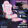 Massage-Gaming-Stuhl mit LED und Massagefunktion, höhenverstellbar, Rosa Lyam Bild 3