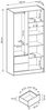 Bettso 'NELLY' Kleiderschrank mit Lamellen und Spiegel, Holzwerkstoff Graphit 200x51x105 cm Bild 4
