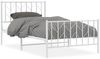 vidaXL Bettgestell mit Kopf- und Fußteil Metall Weiß 100x190 cm 374498 Bild 2