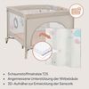 Lionelo 2-in-1 Laufstall und Reisebett mit Matratze für Babys Mille Plus bis 15 kg, 0–36 Monate, Seiteneinstieg, 3D-Matratze, 2 Rollen mit Bremse, Faltbar, Tragetasche, Graubeige Bild 3
