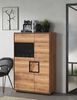 Highboard 100x151cm "Zarah" Wildeiche geölt Glas links Bild 2