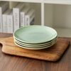 JIWOO Teller 4er Ø19,5cm, Speiseteller Steakteller Dessertteller Pastateller Plate, (4 St), Keramik Hochwertiges Tellerset Grün Mikrowellenofen Spülmaschine Bild 2