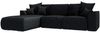 99rooms Gusto Ecksofa Cordstoff POSO Schwarz Links mit Schlaffunktion Bild 2