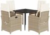 vidaXL 5-tlg. Garten-Essgruppe mit Kissen Beige Poly Rattan 3212578 Bild 2