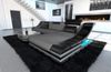 Stoffcouch Turino L-Form mit LED-Beleuchtung - Mikrofaserstoff - Hellgrau-Schwarz - Rechts Bild 3