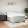 vidaXL Boxspringbett mit Matratze Hellgrau 140x200 cm Samt 3288624 Bild 5