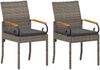 vidaXL Gartenstühle 2 pcs Grau und Dunkelgrau Poly-Rattan und Akazie 42025881 Bild 2