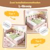 Merax Einzelbett 90x190 cm, Kinderbett, Polsterbett, Daybett, Tagesbett-Schlafsofa mit Stauraum (hydraulisch), Gästebett L-Form Samt, Rosa Bild 5