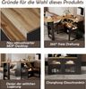 Bartisch aus MDF/Spanplatte, drehbar & ausziehbar mit Stauraum, 138-193x39x105 cm, Schwarz Bild 5