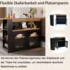 Bartisch aus MDF/Spanplatte, drehbar & ausziehbar mit Stauraum, 138-193x39x105 cm, Schwarz Bild 3