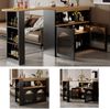 Bartisch aus MDF/Spanplatte, drehbar & ausziehbar mit Stauraum, 138-193x39x105 cm, Schwarz Bild 4