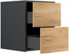 Design Nachttisch Concepto S 40cm hängend, 2 Pushauszüge Grafit Eiche : Grafit / Eiche Gold Bild 4