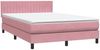 vidaXL Boxspringbett mit Matratze & LED Rosa 140x210 cm Samt 3317078 Bild 5