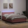 vidaXL Boxspringbett mit Matratze & LED Rosa 140x210 cm Samt 3317078 Bild 4