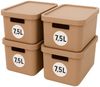 Plastard Aufbewahrungsbox mit Deckel von 7,5 - 31 Liter in verschied, Farben, Transportbox (4er-Set, 4 St), Lagerbox, Spielzeugbox, BPA-Frei Storagebox Bild 5