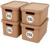 Plastard Aufbewahrungsbox mit Deckel von 7,5 - 31 Liter in verschied, Farben, Transportbox (4er-Set, 4 St), Lagerbox, Spielzeugbox, BPA-Frei Storagebox Bild 4