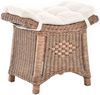 Krines Home Sitzhocker Fußhocker Stabiler Sitz-Hocker/Schemel aus echtem Rattan mit Kissen Bild 1