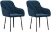 Esszimmerstühle 2 Stk. Blau Samt [344844] Bild 2