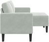 vidaXL 2-Sitzer-Sofa mit Chaiselongue L-Form Hellgrau 125 cm Samt 4107069 Bild 4