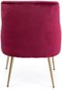 Sessel Clelia in Samt-Optik, modern und gepolstert, Rot Weinrot, goldfarbenes Metallgestell Bild 2