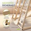 Juskys 'Maxi' Klettergerüst für Kinder - Indoor Spielplatz mit Rutsche, Kletterwand, Kletternetz & Schaukel - Holz Kletterturm klappbar - Holz Natur, 119 x 124 x 119 cm Bild 4