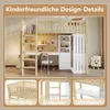 Hochbett mit Schreibtisch, Schubladen, Kleiderschrank, Regal und Rausfallschutz, 90x200 cm, Kinderbett, Kiefer Bild 5