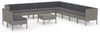vidaXL 12-tlg. Garten-Lounge-Set mit Auflagen Poly Rattan Grau 3094478 Bild 2