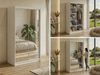 Schwebetürenschrank DUBROWNIK mit großer Spiegelfront, moderner Kleiderschrank, Breite 120 cm - Weiß Bild 2