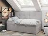 Kinderbett BANCO, Boxspringbetten für Kinderzimmer, Jugendbett, Einzelbett mit Matratze - Hellgrau Velours - Topper T25 Bild 3