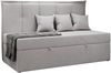 Kinderbett BANCO, Boxspringbetten für Kinderzimmer, Jugendbett, Einzelbett mit Matratze - Hellgrau Velours - Topper T25 Bild 4