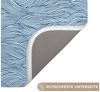 OnlyWow Badematte Wellen - Rhythmisch - Blau, Höhe 10 mm, Polyester, Rechteckig, Badezimmerteppich, Badteppich, Rutschfest, Badvorleger, Waschbar Bild 3