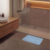 OnlyWow Badematte Wellen - Rhythmisch - Blau, Höhe 10 mm, Polyester, Rechteckig, Badezimmerteppich, Badteppich, Rutschfest, Badvorleger, Waschbar Bild 4