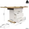 Celya Esstisch Multifunktionaler Ausziehtisch 110-140×80cm,klappbarer Küchentisch (für 4-6 Personen), Ausziehbarer Esstisch,platzsparender Küchentisch, weiß Bild 2