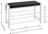 Schuhbank >54343< in schwarz, weiß, Metall, Samtgewebe - 75x50x32cm (BxHxT) Bild 2