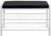 Schuhbank >54343< in schwarz, weiß, Metall, Samtgewebe - 75x50x32cm (BxHxT) Bild 3
