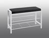 Schuhbank >54343< in schwarz, weiß, Metall, Samtgewebe - 75x50x32cm (BxHxT) Bild 5