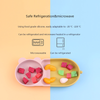 ABC Olivgrünes 6-teiliges Silikon-Geschirrset für Kinder, bestehend aus Babynahrungsschüssel, Teller, Strohhalm und Becher Bild 3