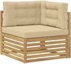 vidaXL Outdoor-Sofagarnitur mit Kissen 7 pcs Weiß und Beige Polyester 3391068 Bild 3