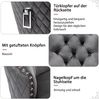 Esszimmerstuhl B 53 x T 62,5 x H 94,5 cm aus Samt mit Metallbeinen, grau, 2er-Set Bild 4