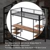 Merax 90x200cm Eisenbett, Etagenbett, Mit Tisch und Regal, Mit vierstufiger Leiter, Schwarz+dunkle Holzfarbe Bild 5
