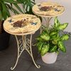 Bistrotisch, Blumen Design, Eisen, altweiß, Bild 5