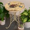 Bistrotisch, Blumen Design, Eisen, altweiß, Bild 2