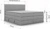 Boxspringbett TILION KING, Doppelbett 160 x 200 cm mit Stauraum & 7-Zonen Multipocket Matratze, inkl. Topper T25 - H3, Cord-Stoff Hellbraun Bild 5