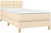 vidaXL Boxspringbett mit Matratze & LED Stoff Creme 90x200 cm, Härtegrad: H2 [3134010] Bild 3