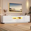 TV-Schrank Lowboard 180x40x45 cm, weiß Hochglanz mit LED-Beleuchtung & 2 Schubladen Bild 2