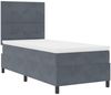 vidaXL Boxspringbett mit Matratze Dunkelgrau 90 x 200 cm Samt 3339807 Bild 5